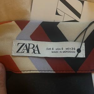 Zara orange multi colored skirt